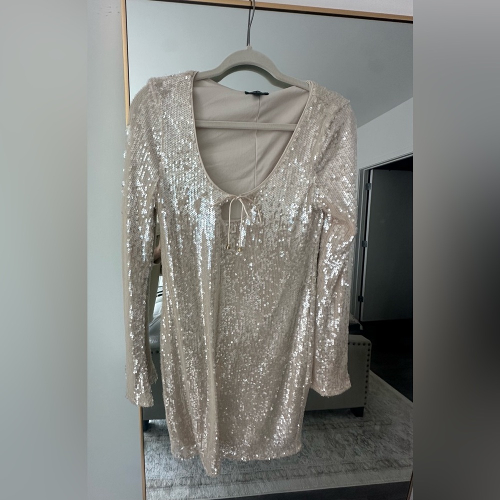 Sequin Long Sleeve Dress